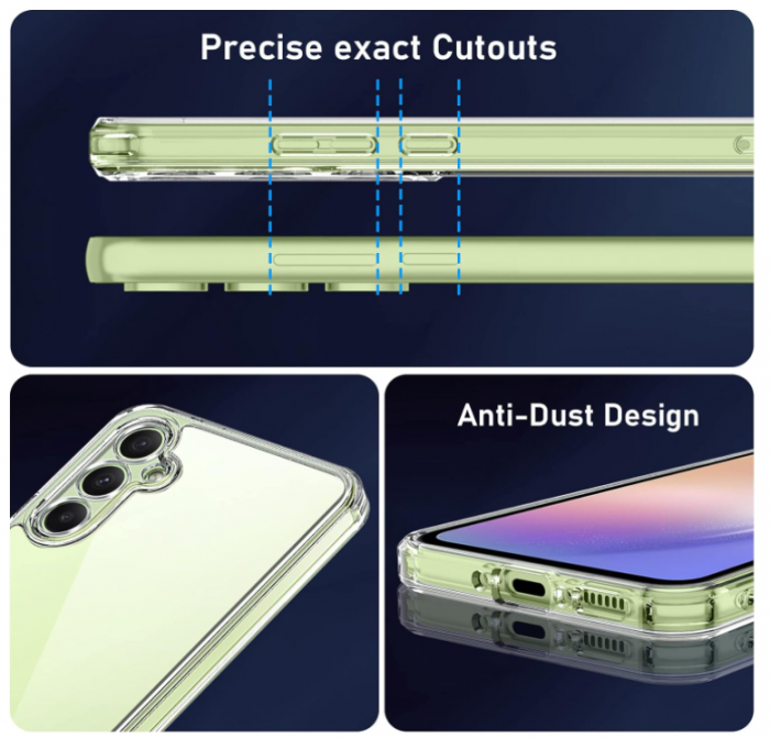 Husă din silicon Qasyfanc pentru Samsung Galaxy A54 5G + 2 folii protectoare de ecran, transparentă [5]