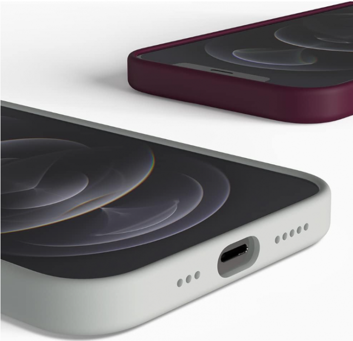 Husă din silicon Sinjimoru pentru iPhone 12/12 Pro pentru MagSafe, Navy Blue [5]