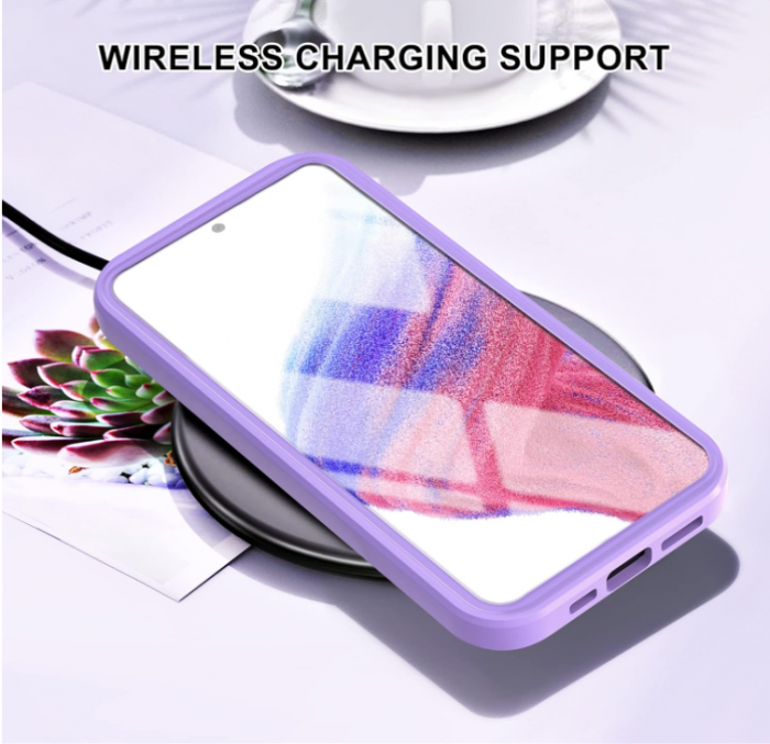 Husă din silicon Tawarror pentru Xiaomi Redmi Note 11/Redmi Note 11S 4G cu protectie de ecran încorporată, violet [9]