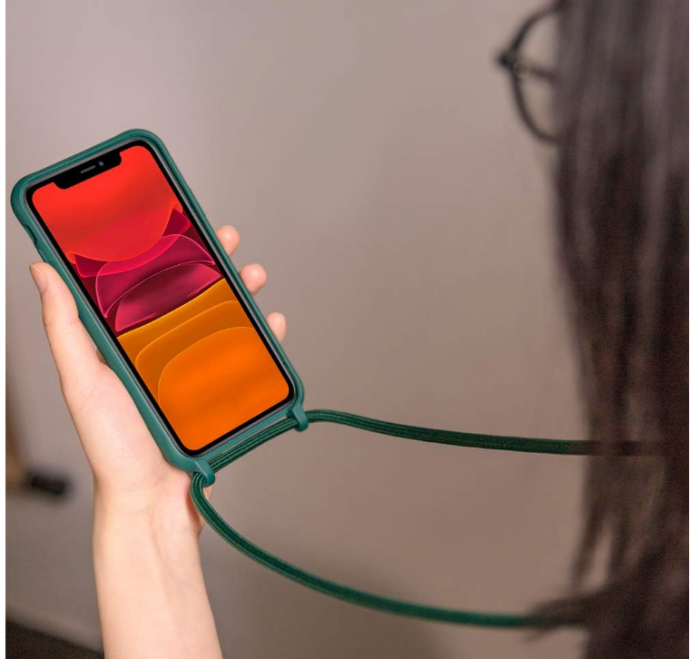 Husă din silicon Xingting EU pentru iPhone 11 Pro cu șnur, auriu roz [4]