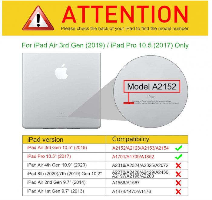 Husă FINTIE pentru iPad Air a 3-a generație (2019) / iPad Pro 10,5 inchi (2017), neagră [3]