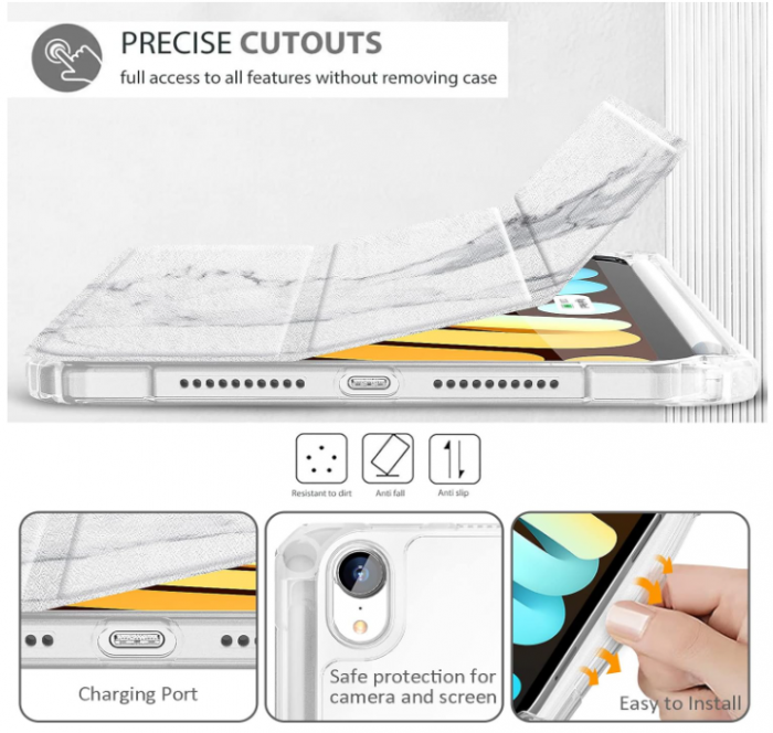 Husă Gahwa pentru iPad Mini 6 2021 de 8,3 inchi, marmură [8]