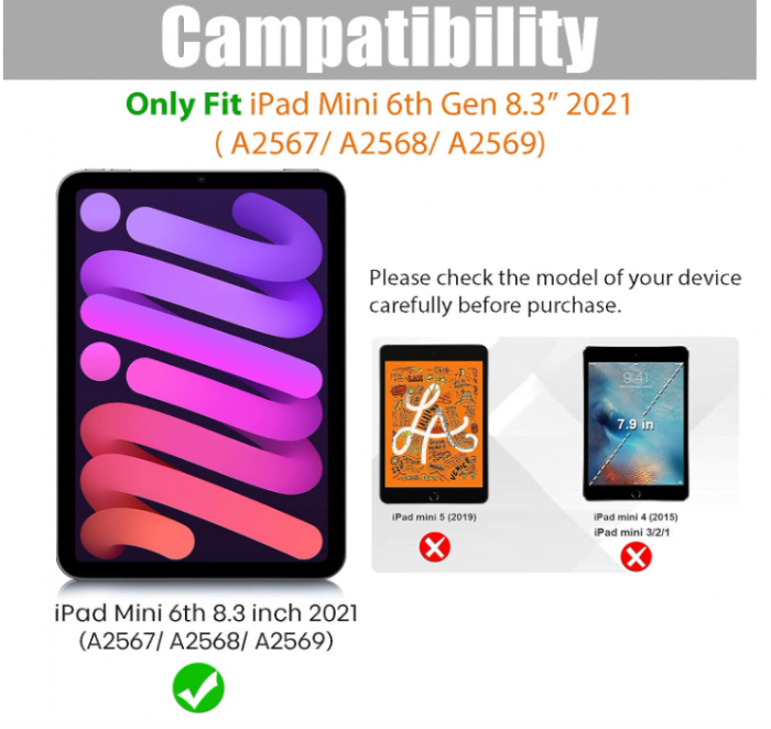 Husă Gahwa pentru iPad Mini 6 2021 de 8,3 inchi, marmură [4]