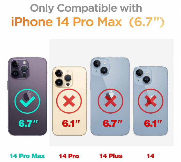 Husa GVIEWIN compatibila cu iPhone 14 Pro Max 6.7" (17 cm) 2022 + Folie protectie sticla securizata si lentila camera [3]