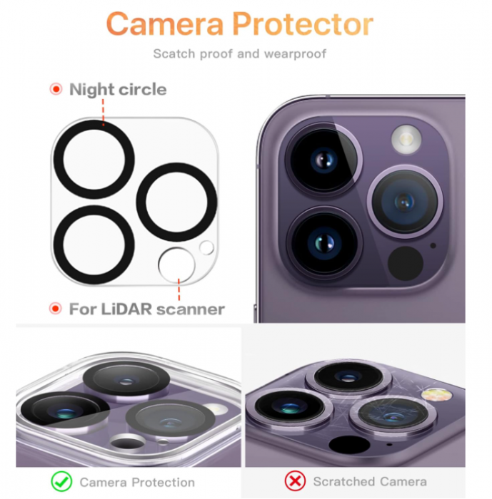 Husa GVIEWIN compatibila cu iPhone 14 Pro Max 6.7" (17 cm) 2022 + Folie protectie sticla securizata si lentila camera [5]