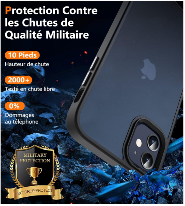 Husă Hensinple pentru iPhone 11, cu folie protectie sticlă securizată, negru [4]