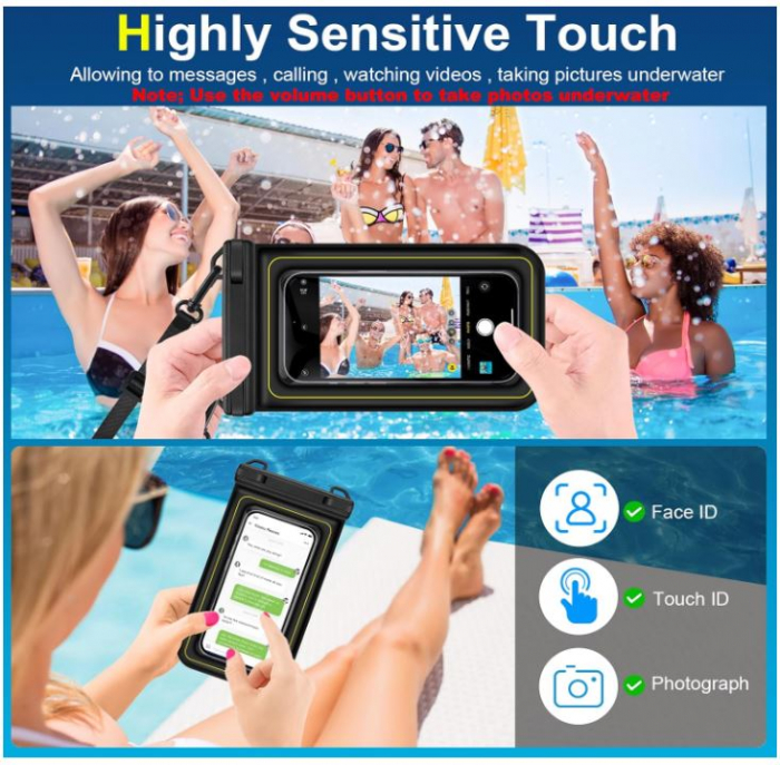 Husă impermeabilă pentru telefon mobil până la 6.9 inchi, HAISSKY [6]