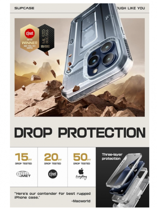 Husa iPhone 15 Pro Supcase Unicorn Beetle Pro, transparenta [4]