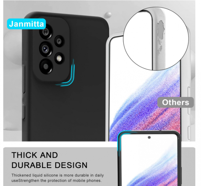 Husa Janmitta pentru Samsung Galaxy A53 5G + folie protectie sticla securizata, negru [3]