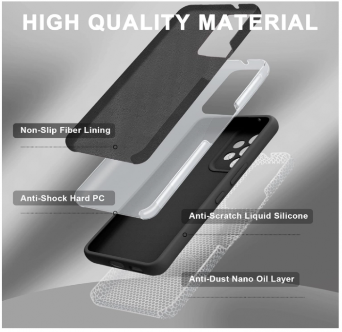 Husa Janmitta pentru Samsung Galaxy A53 5G + folie protectie sticla securizata, negru [6]