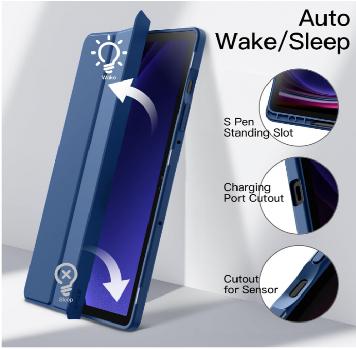 Husă JETech pentru Samsung Galaxy Tab S9 de 11 inchi cu suport pentru stilou S Pen, albastru [6]