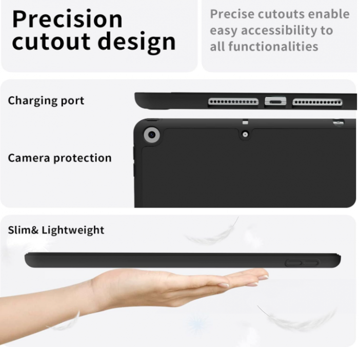 Husă JKSML pentru iPad a 9-a generație 2021/a 8-a generație 2020/a 7-a generație 2019, negru [7]