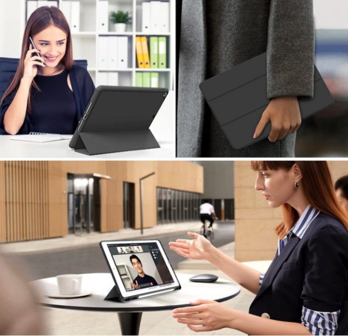 Husă JKSML pentru iPad a 9-a generație 2021/a 8-a generație 2020/a 7-a generație 2019, negru [10]