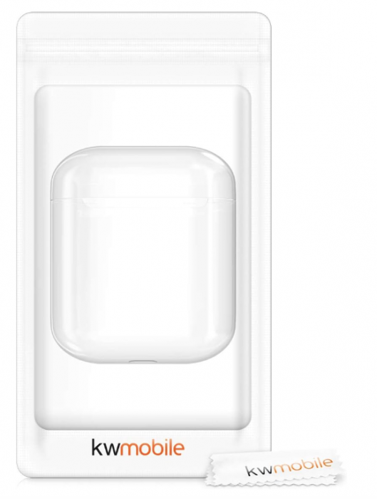 Husă kwmobile pentru casti Apple Airpods 1 și 2, Transparentă [8]