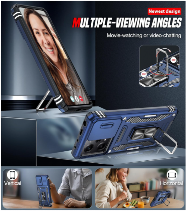 Husă LeYi pentru Xiaomi Redmi Note 12 Pro 5G/Poco X5 Pro 5G cu 2 folii ecran sticlă securizată [6]