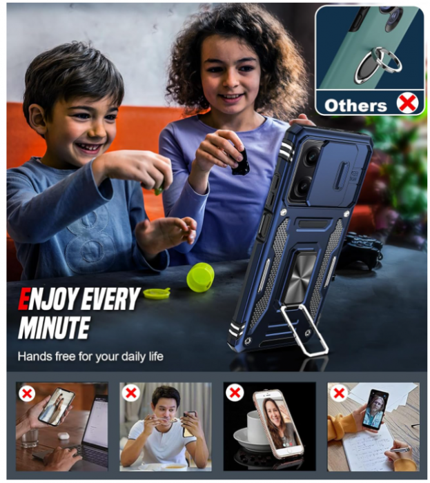 Husă LeYi pentru Xiaomi Redmi Note 12 Pro 5G/Poco X5 Pro 5G cu 2 folii ecran sticlă securizată [8]