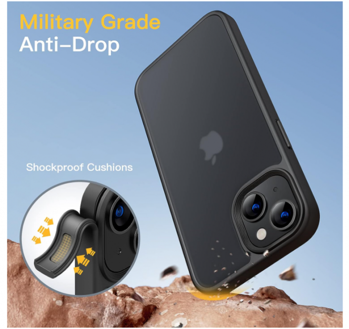 Husă mată JETech pentru iPhone 14 de 6.1 inchi, negru [4]