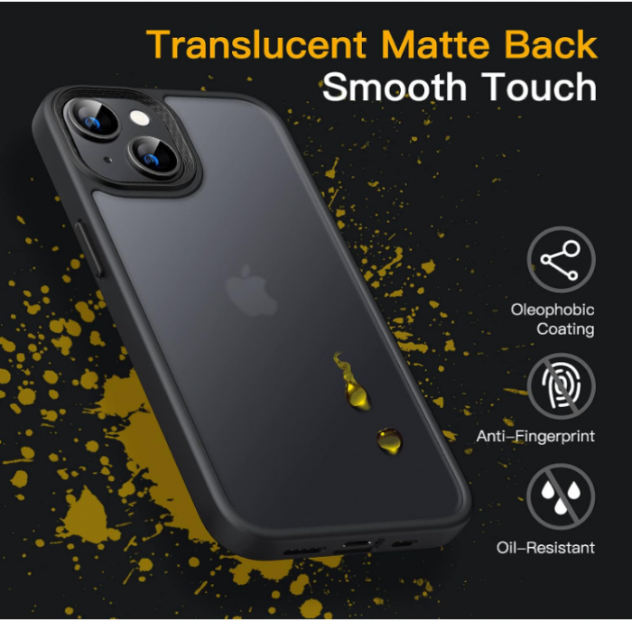 Husă mată JETech pentru iPhone 14 de 6.1 inchi, negru [5]