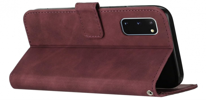 Husa OKZone pentru Samsung Galaxy S20, din piele PU, rosu [3]