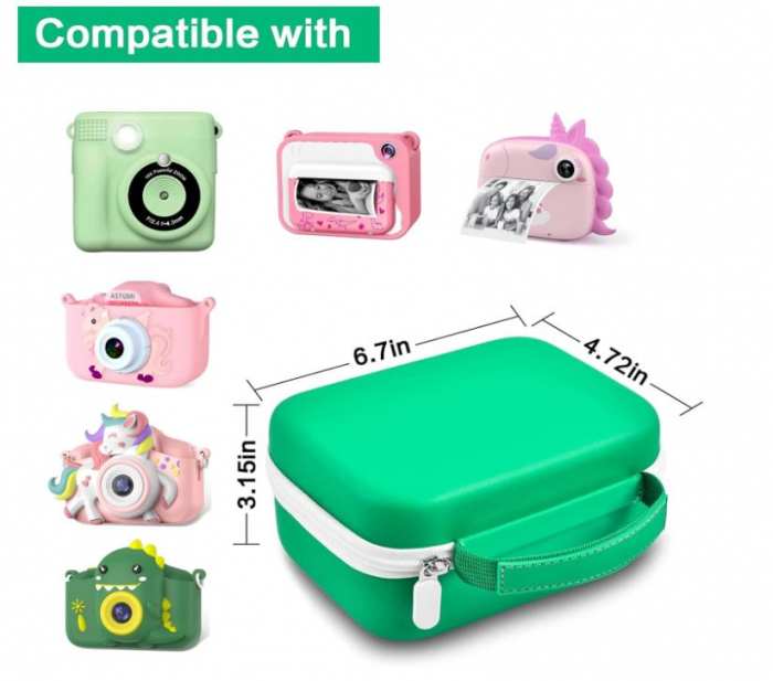 Husa pentru camera foto/video de copii Againmore, verde [2]