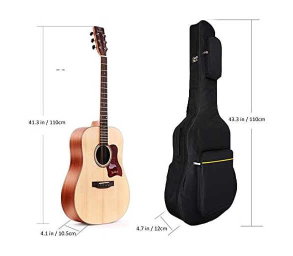 Husa pentru chitara MINGZE, 41 inch (104 cm), verde [4]