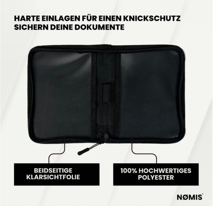 Husa pentru documente NØMIS, geanta voiaj pentru pasaport, negru [4]
