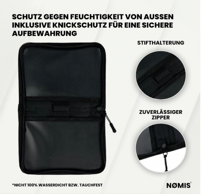 Husa pentru documente NØMIS, geanta voiaj pentru pasaport, negru [3]