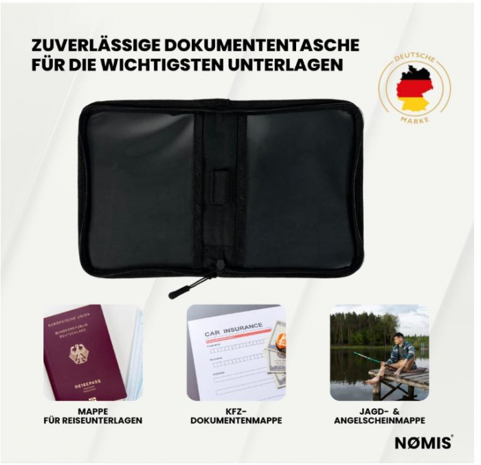 Husa pentru documente NØMIS, geanta voiaj pentru pasaport, negru [2]