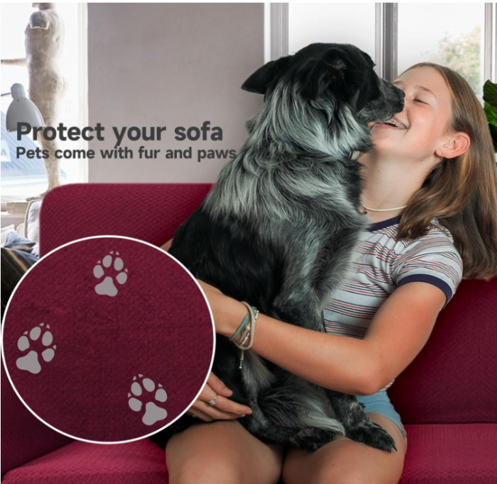 Husa pentru fotoliu Ystyle cu cotiere, visiniu [3]