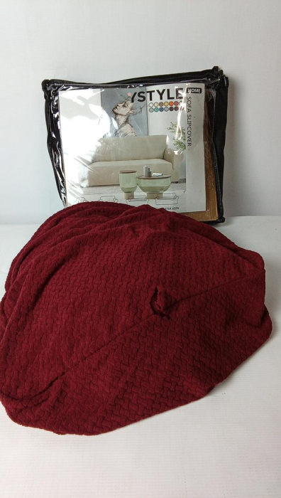 Husa pentru fotoliu Ystyle cu cotiere, visiniu [2]