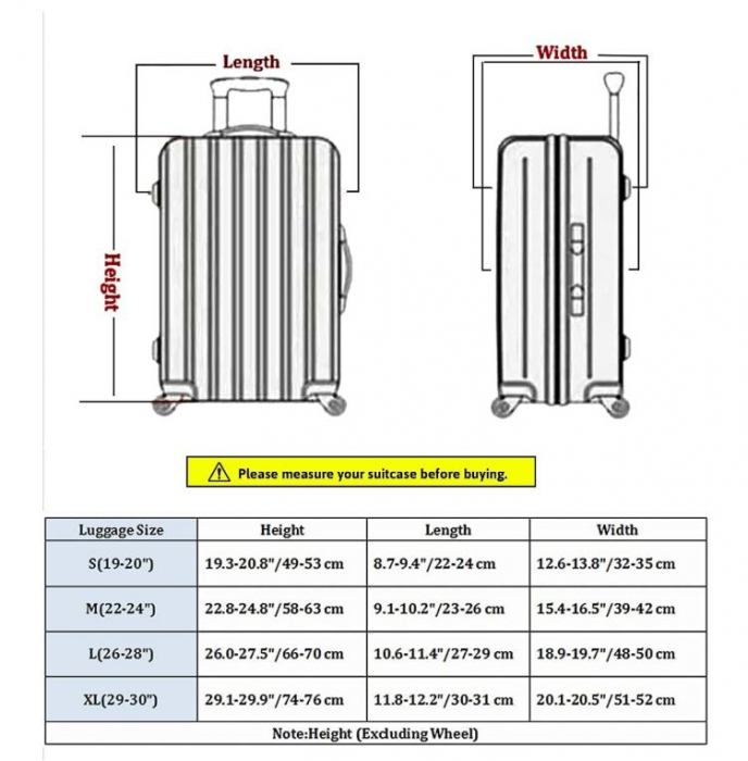 Husă pentru valiză de călătorie 7-Mi, negru, 66-70 cm [2]