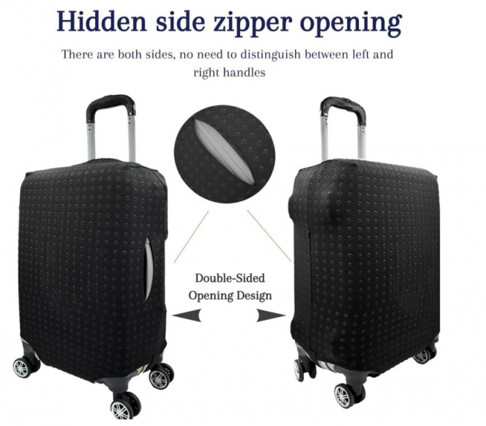 Husă pentru valiză de călătorie GOXUNYUAN, negru, 74-76 cm [5]