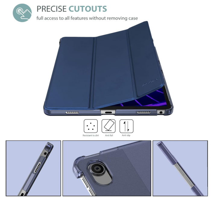Husă ProCase pentru Lenovo Tab M10 Plus 10.6" (27 cm) 2022 a treia generație TB125/TB128, bleumarin [9]