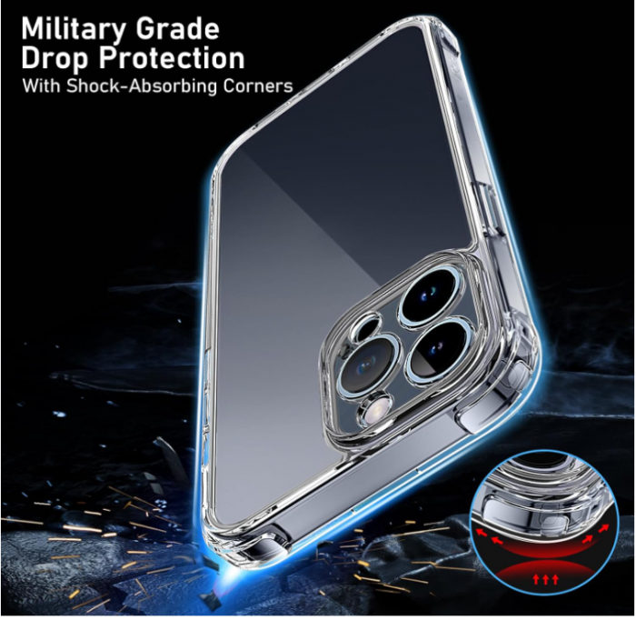 Husă Qasyfanc pentru iPhone 15 Pro + 2 folii protectie sticlă securizată, transparent [5]