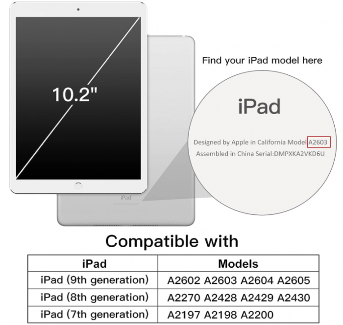 Husă rotativă JETech pentru iPad 9/8/7, 10,2 inchi (25.9 cm), model 2021/2020/2019, generația 9/8/7, negru [3]