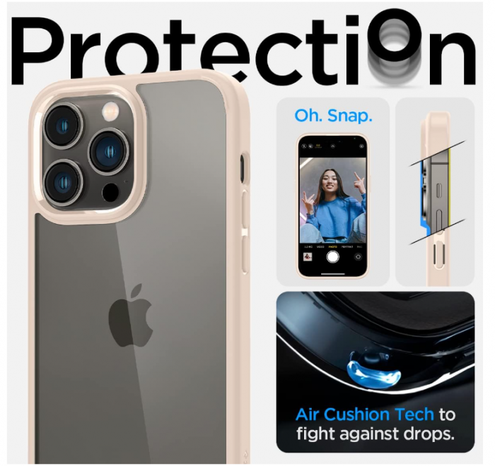 Husă Spigen Ultra Hybrid pentru iPhone 14 Pro Max, Bej [6]