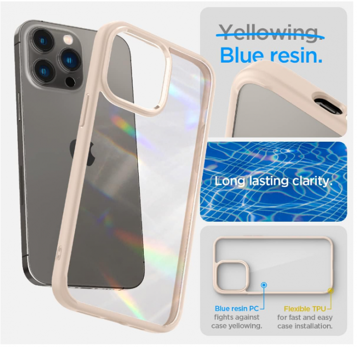 Husă Spigen Ultra Hybrid pentru iPhone 14 Pro Max, Bej [5]