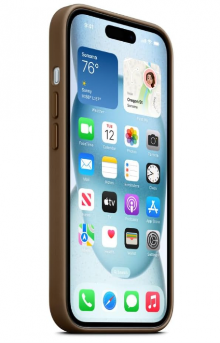 Husă telefon pentru Apple iPhone 15 FineWoven cu MagSafe, Taupe [5]