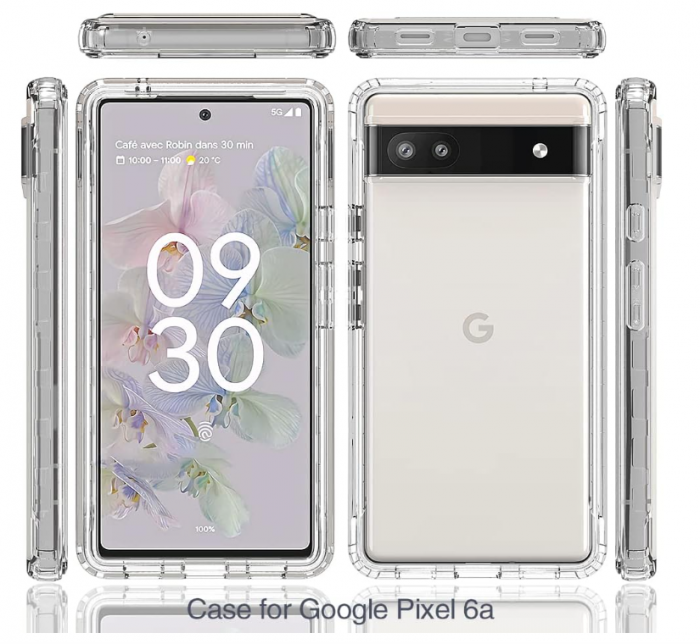 Husă transparentă RonRun pentru Google Pixel 6a cu protector de ecran încorporat, negru [7]
