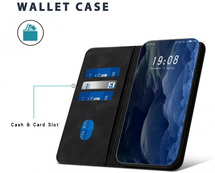 Husă ZONNAVI pentru Oppo Find X5 5G, din piele PU, negru [6]