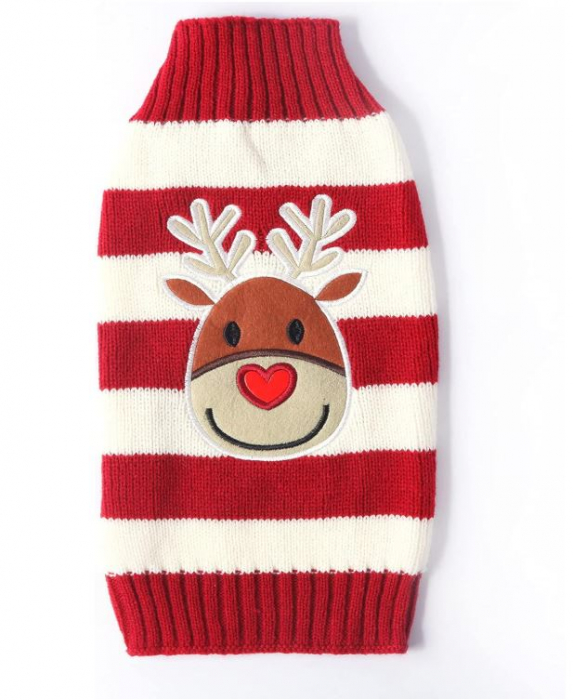 Imbracaminte de iarna pentru caini HRTTSY, model cu ren de Craciun, marime medie [3]
