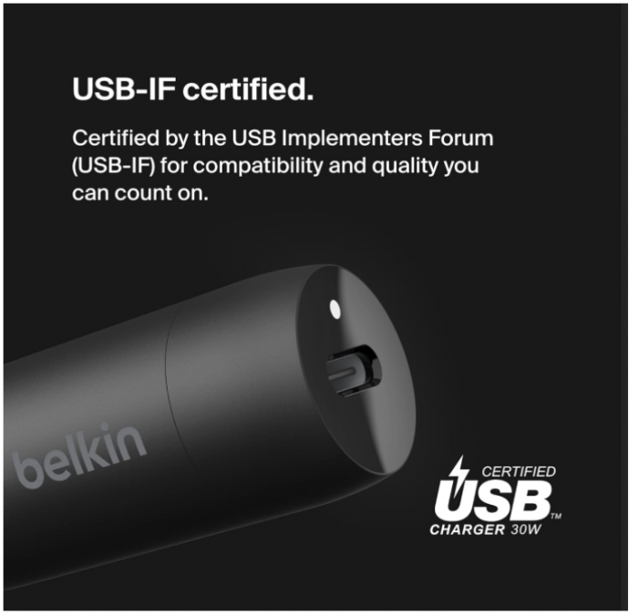 Încărcător auto Belkin 30W, Fast Charger, port USB-C, compatibilitate universală, negru [4]