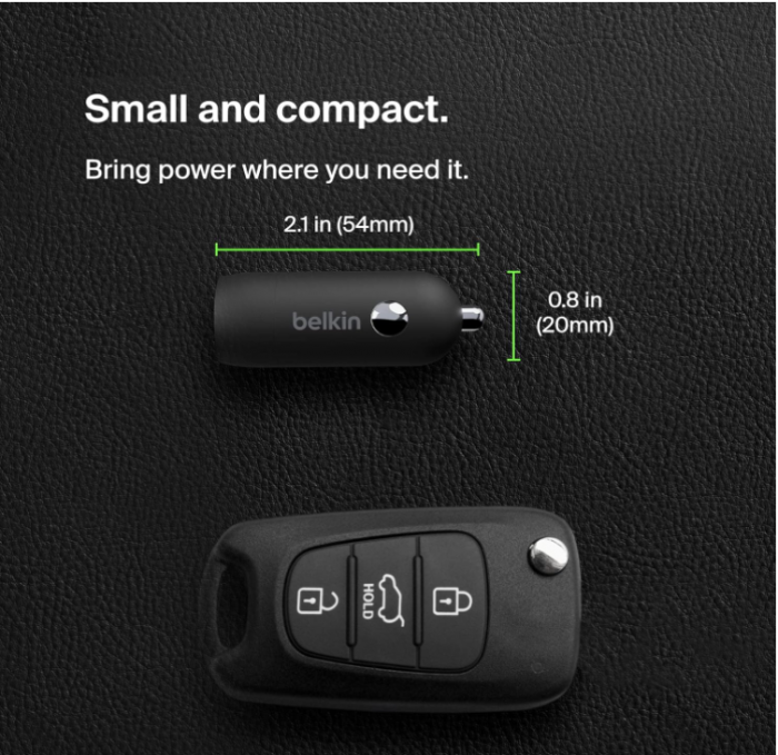 Încărcător auto Belkin 30W, Fast Charger, port USB-C, compatibilitate universală, negru [6]
