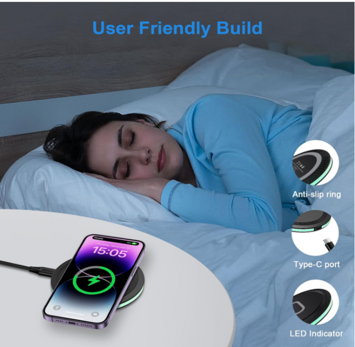 Încărcător fără fir AILKIN pentru telefon, wireless charger, 15 W [7]
