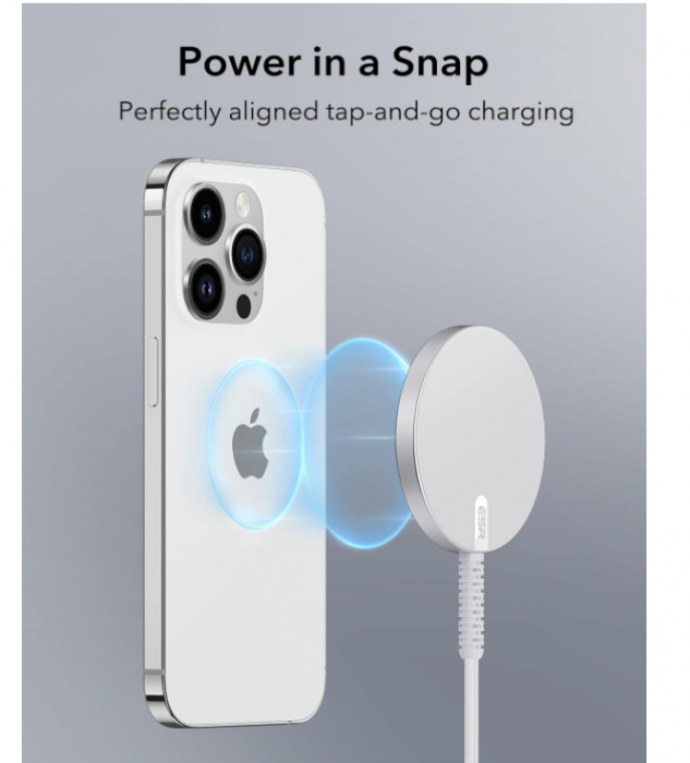 Incarcator fara fir pentru telefon ESR HaloLock compatibil cu MagSafe [4]