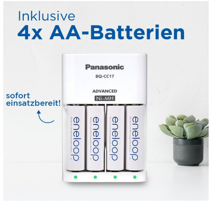 Încărcător inteligent Panasonic pentru 1-4 baterii Ni-MH AA/AAA cu 4 indicatori LED [5]