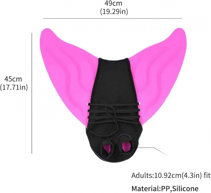 Inotatoare pentru coada de sirena Shepretty wupuG4-130, 49 x 45 cm, roz, 3-13 ani [4]