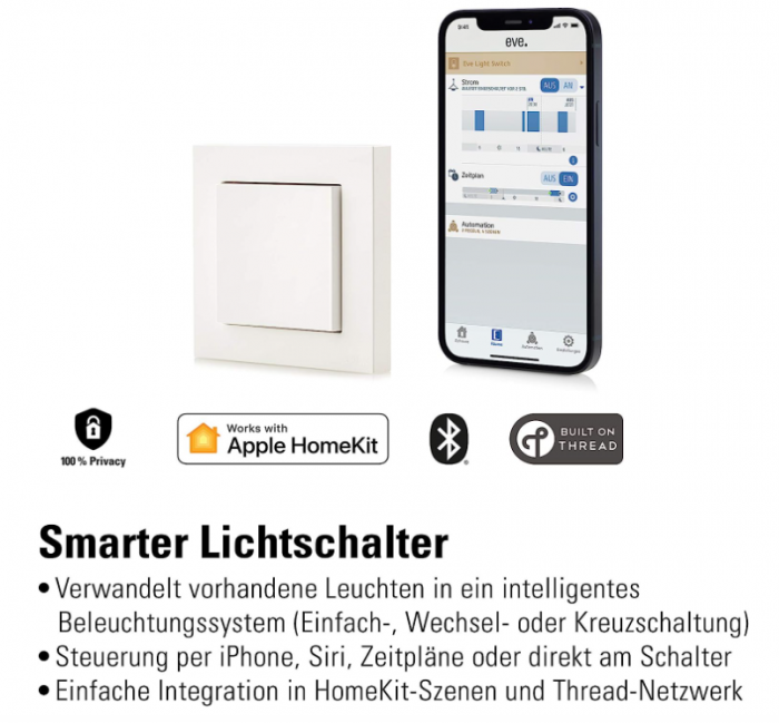 Intrerupator de lumină inteligent Eve Light Switch Bluetooth [2]