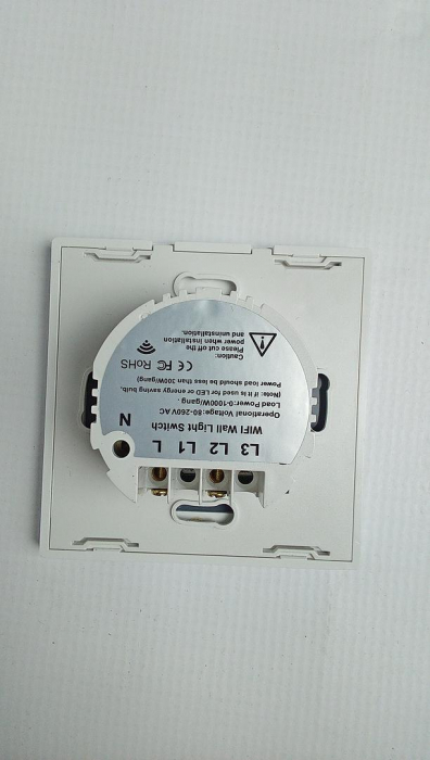 Intrerupator inteligent cu touch Rovo FN1C, Wi-Fi, fara nul, 1 canal, 10A, RF 433MHz, sticla securizata, Tuya, Life Smart, compatibil Amazon Alexa/Google Assistant, Alb [3]