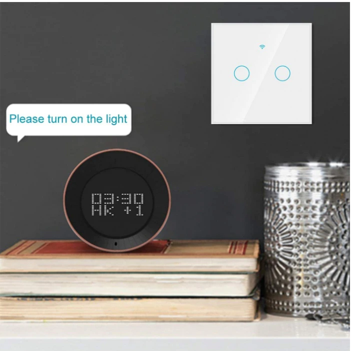 Intrerupator inteligent cu touch Rovo FN2C, Wi-Fi, fara nul, 2 canale, 10A, RF 433MHz [6]